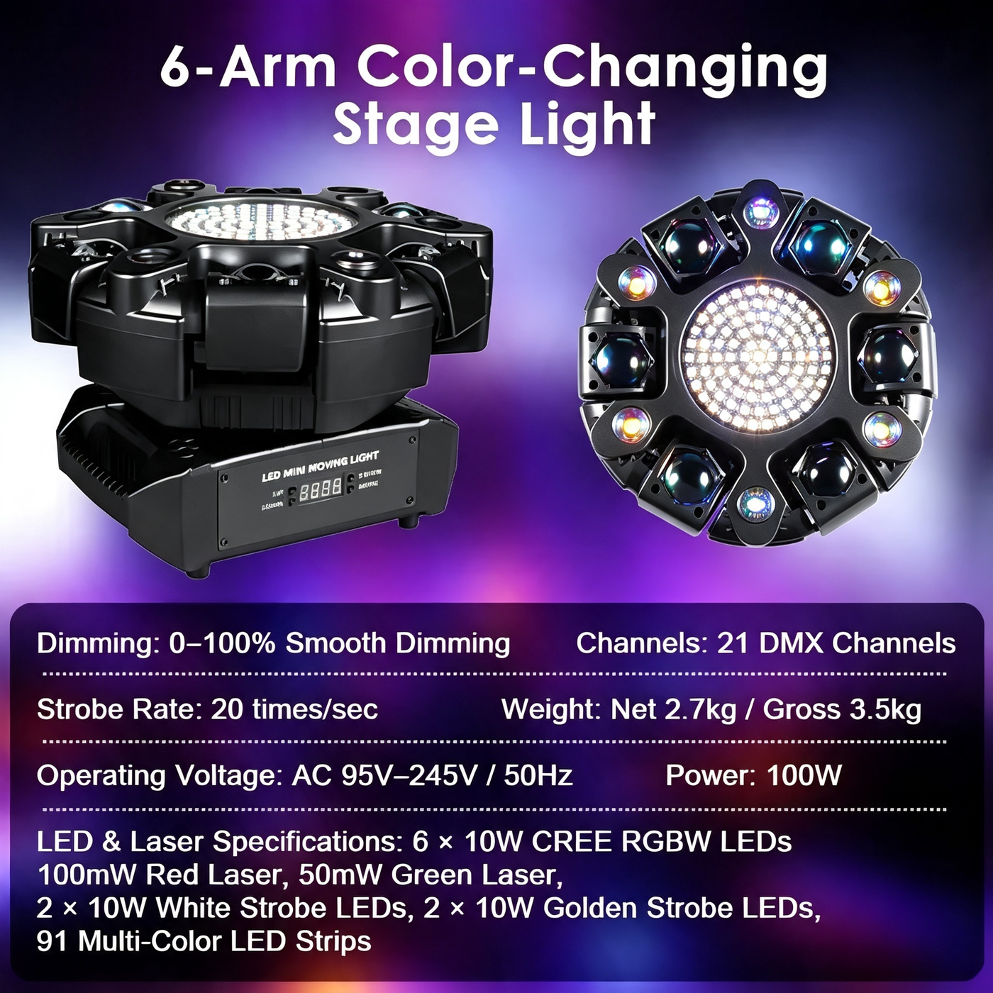 🔥Buy 1 Get 1 Free🔦✨ 360° Rotating DJ Spotlight
