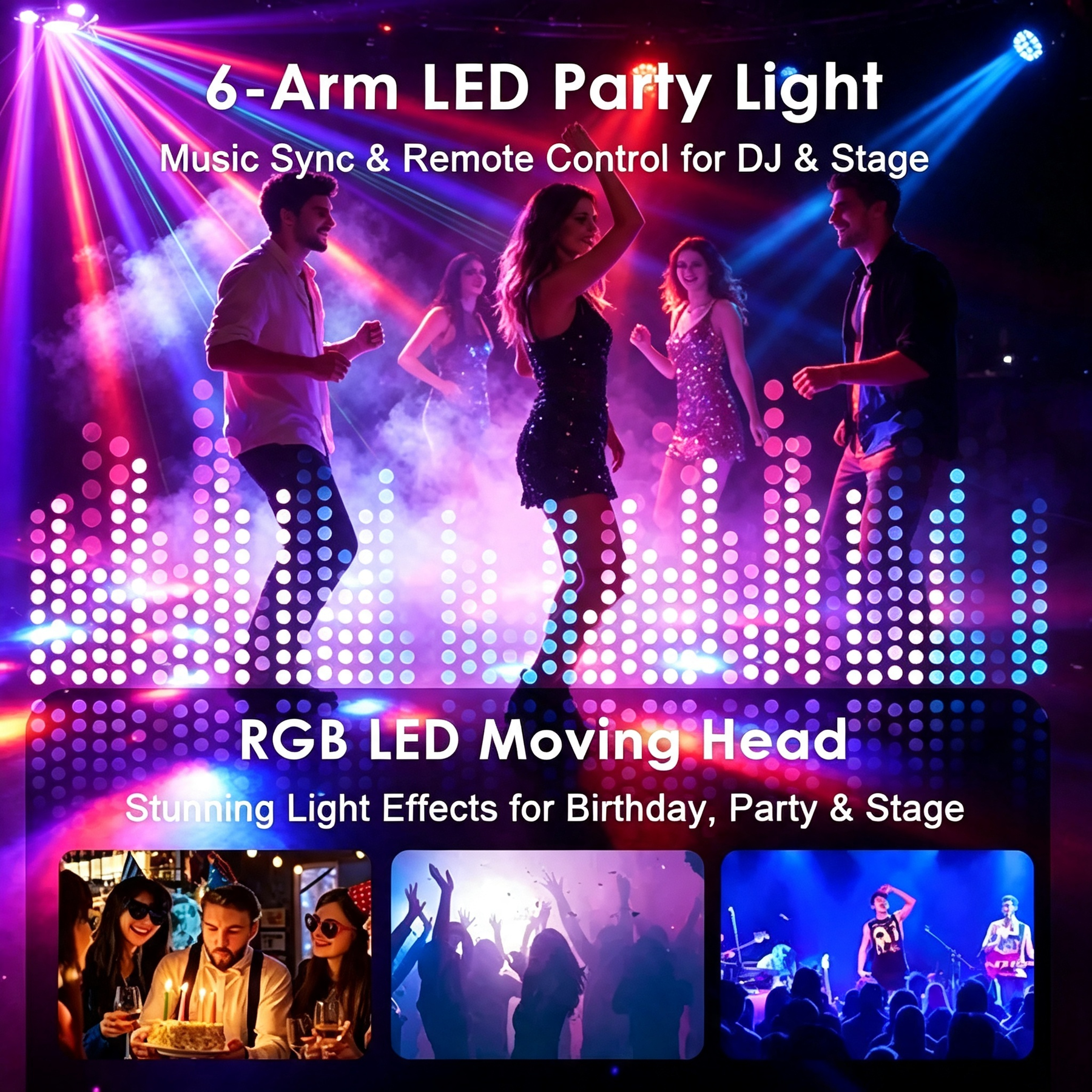 🔥Buy 1 Get 1 Free🔦✨ 360° Rotating DJ Spotlight