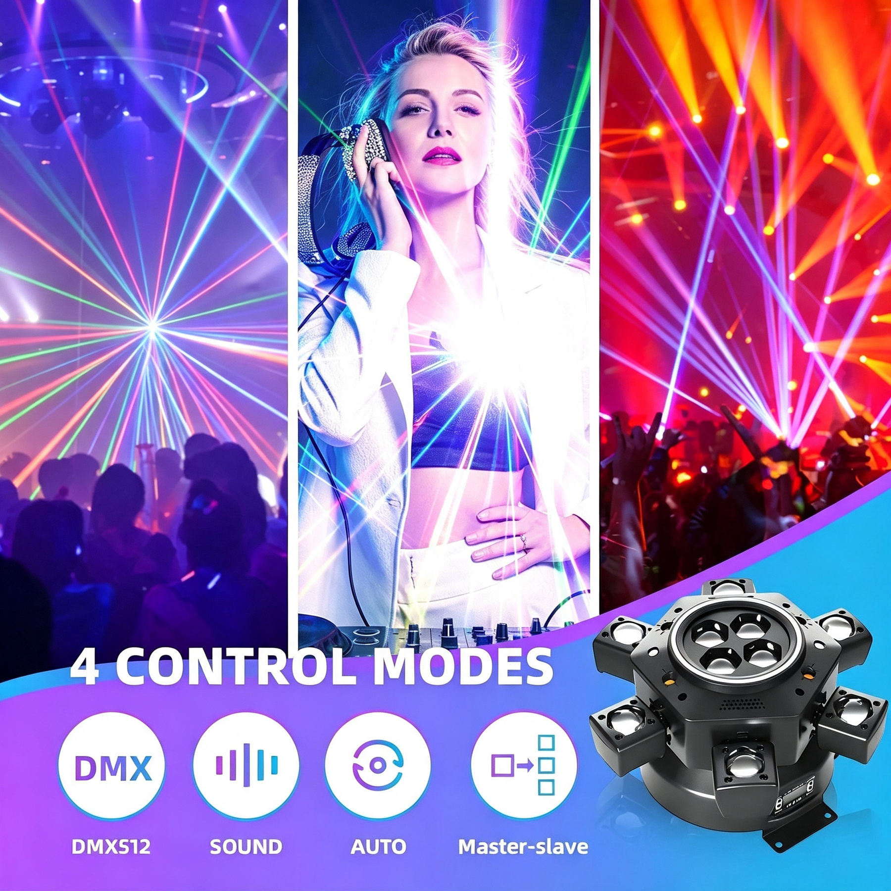 🔥Buy 1 Get 1 Free🔦✨540° Rotating DJ Spotlight