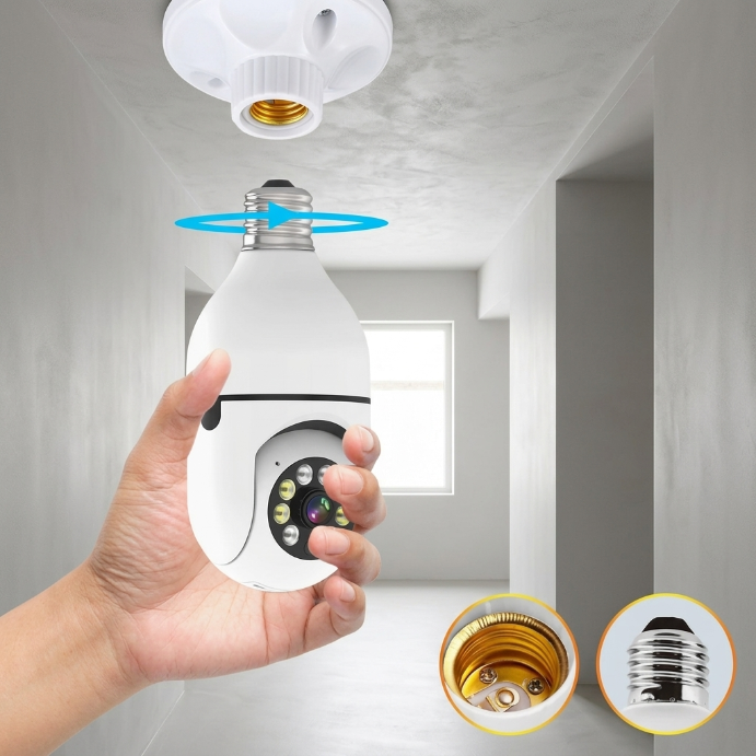 5G WiFi Bulb Security Camera Night Vision